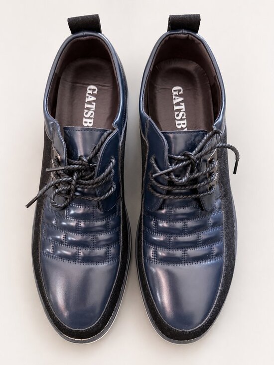 Gatsby Men’s Navy Black Lace Up Casual Dress Shoes main image 5